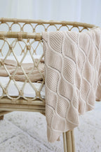 Signature Organic Knit Blanket - Biscuit