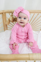 Organic Knitted Headband Bow - Blossom