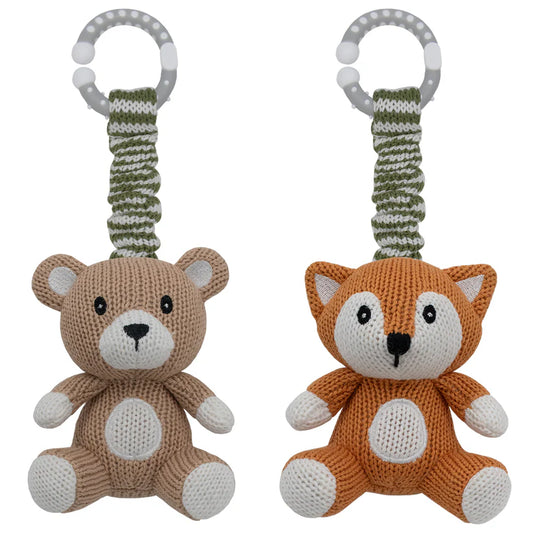 2pk Stroller Toy - Bear & Fox