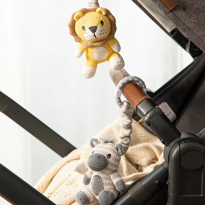 2 Pack Stroller Toys - Zebra & Lion