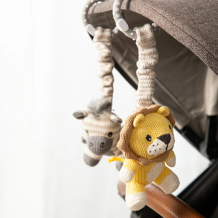 2 Pack Stroller Toys - Zebra & Lion
