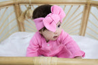 Organic Knitted Headband Bow - Blossom