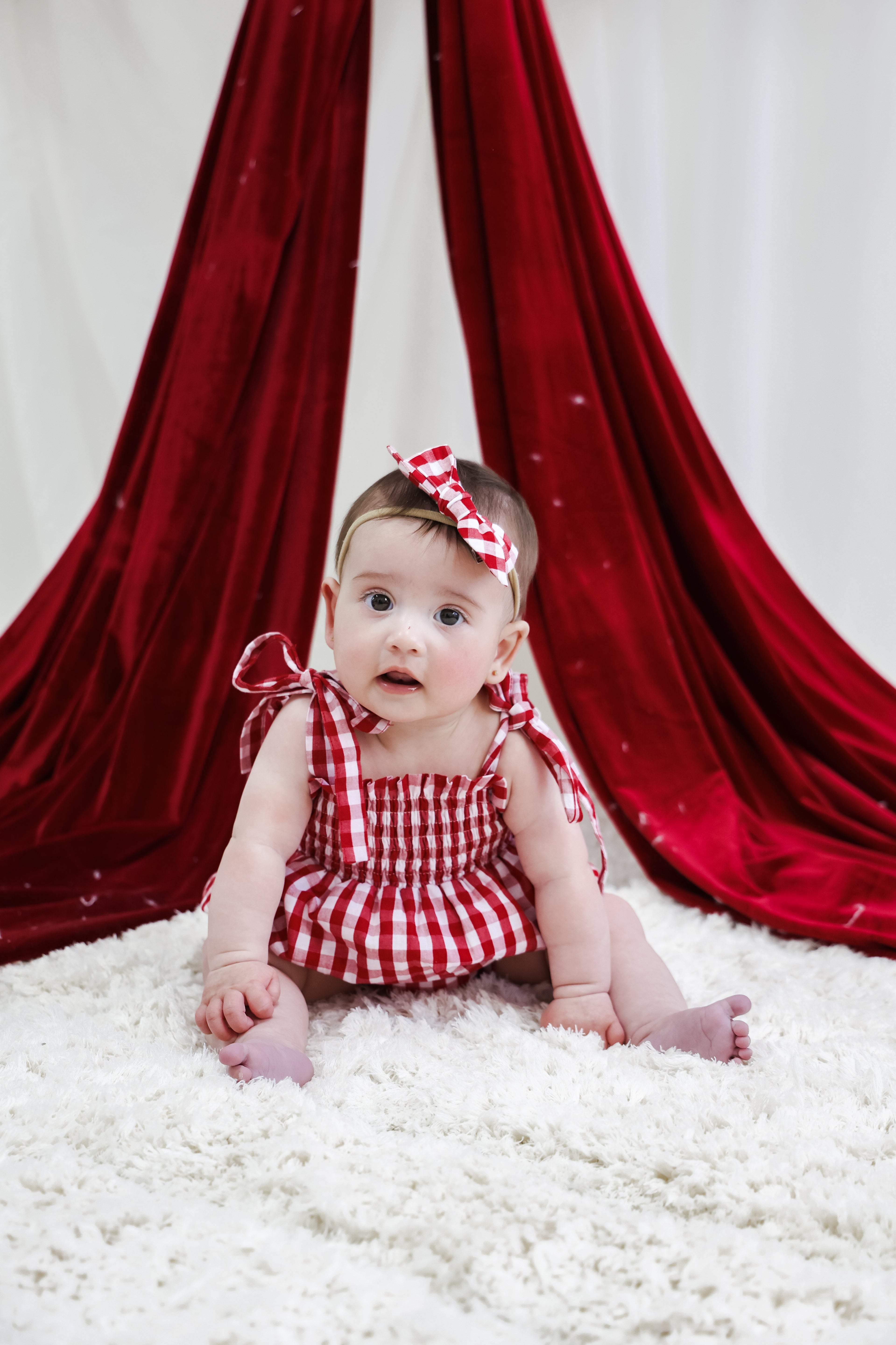 Gingham Romper - Red | PREORDER