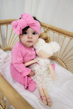 Organic Knitted Headband Bow - Blossom