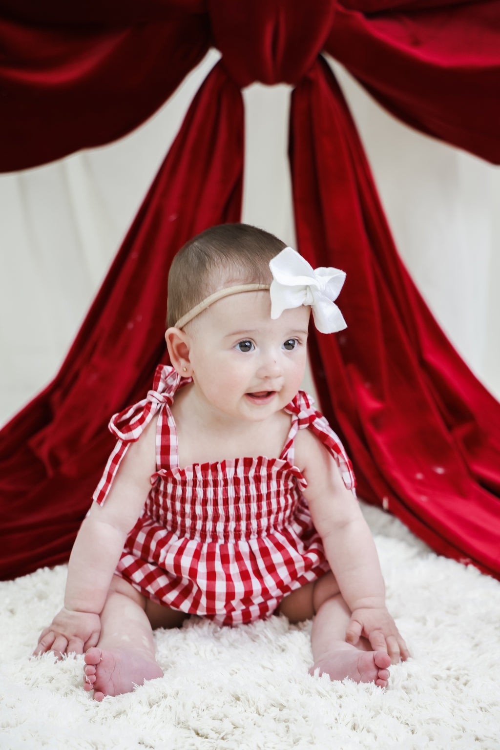 Gingham Romper - Red | PREORDER