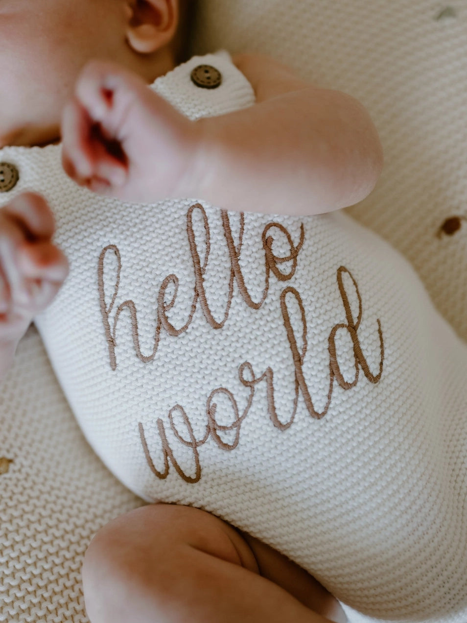 Hello World Romper - White