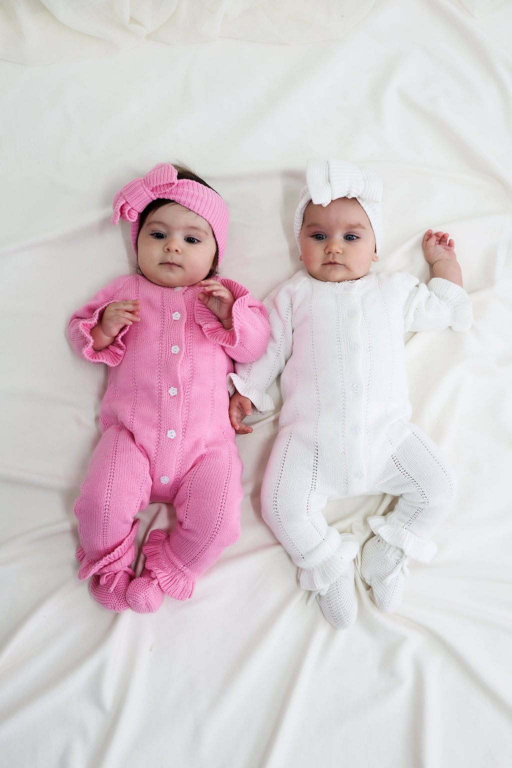 Penelope Frill Organic Knit Romper - Blossom
