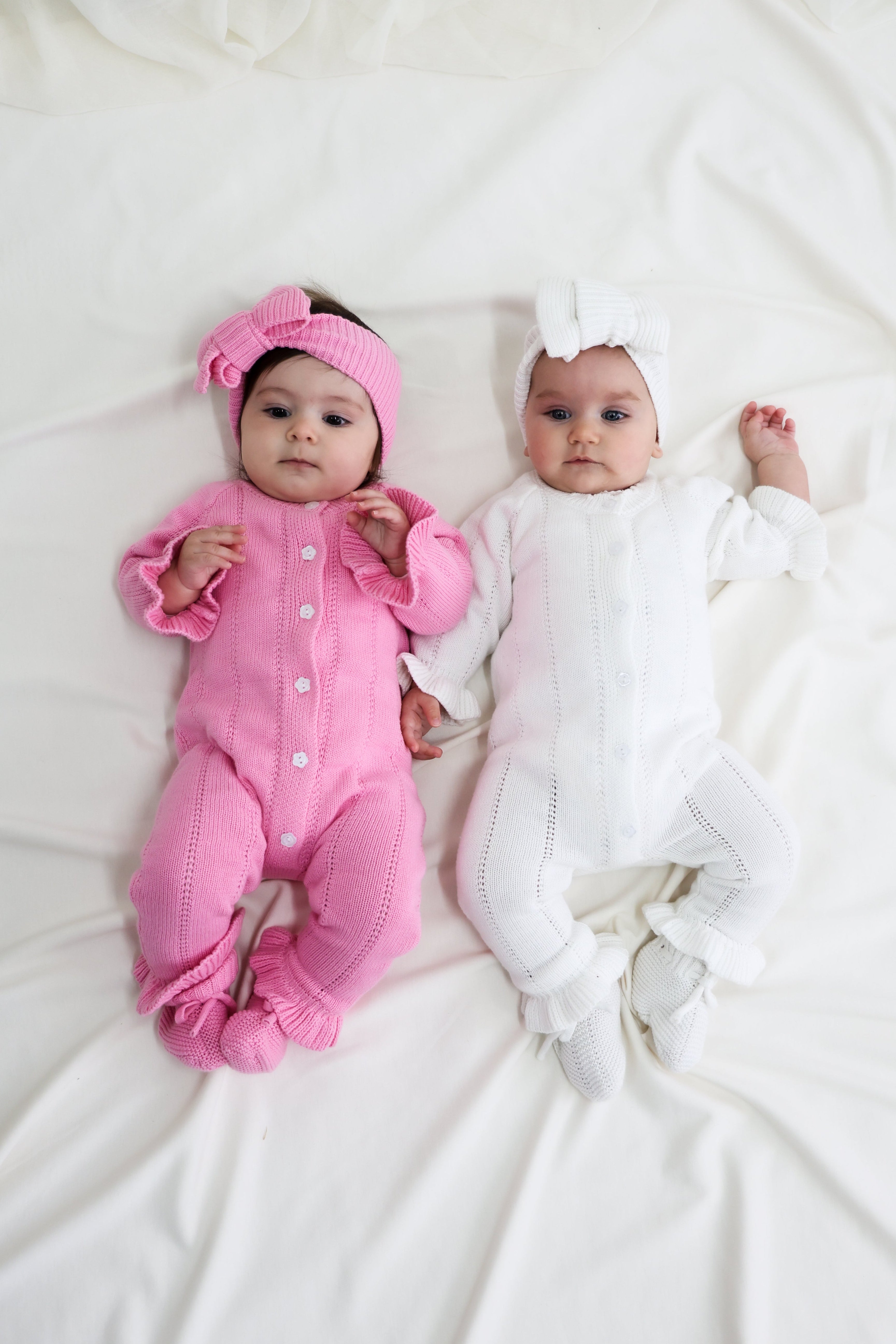 Penelope Frill Organic Knit Romper - Blossom