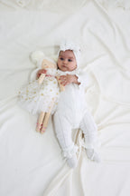 Organic Knitted Booties - Pearl White