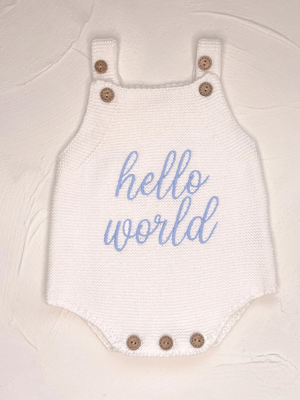 Hello World Romper - Blue