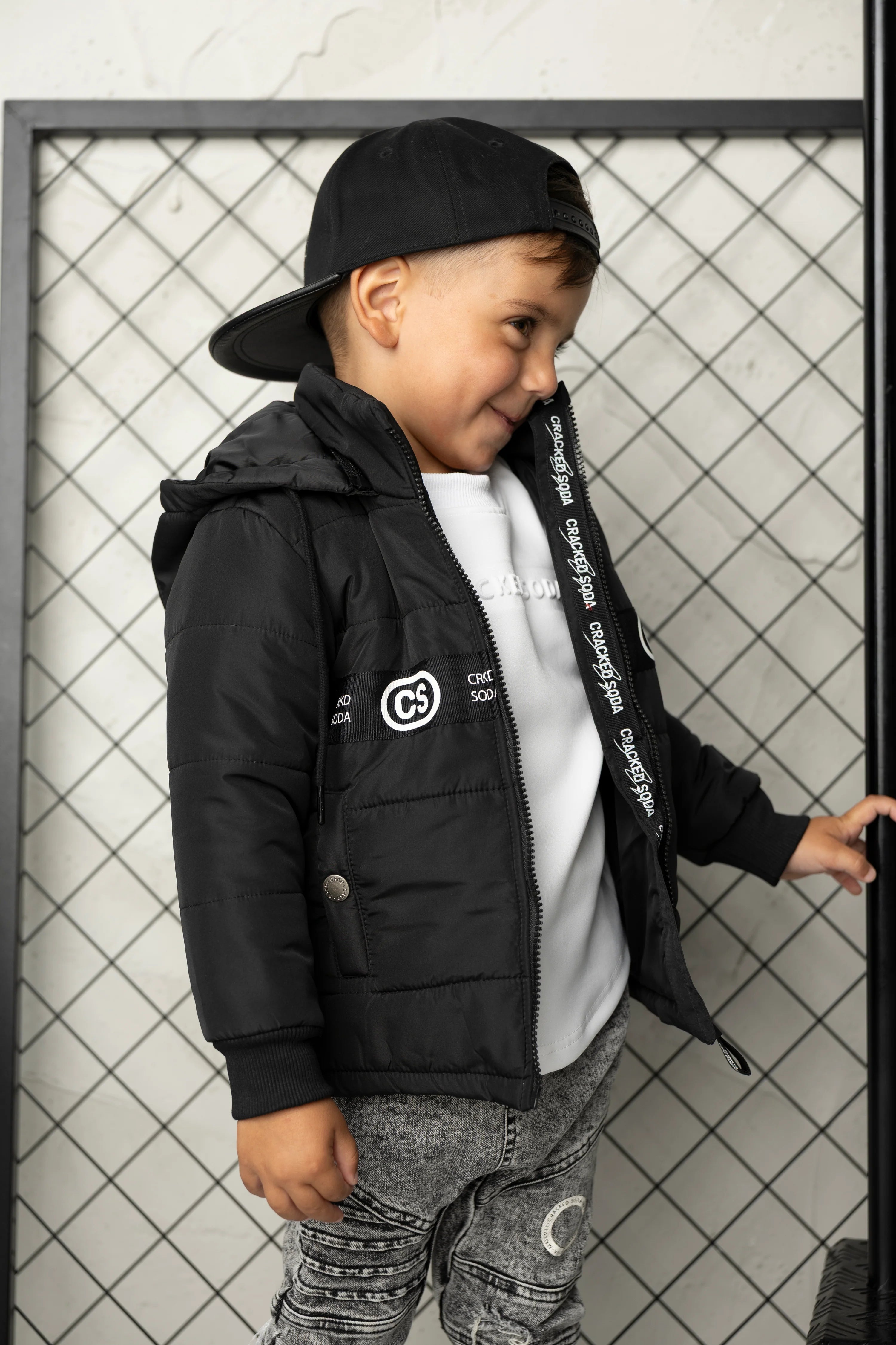 Noah Elevated Puff Jacket with Removable Hood - Black