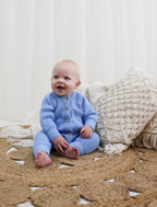 Signature Organic Chunky Knit Romper - Bluebell