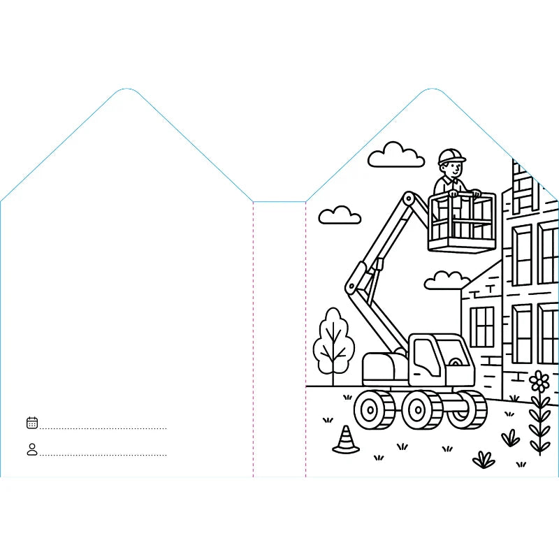 Sassi Colouring Book House - Construction Site