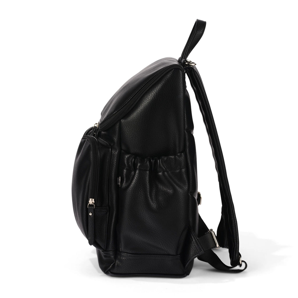Signature Nappy Backpack - Black Dimple Vegan Leather
