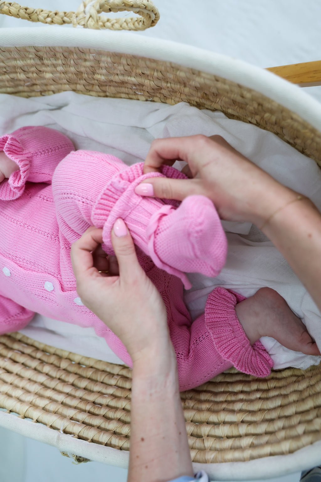 Organic Knitted Booties - Blossom