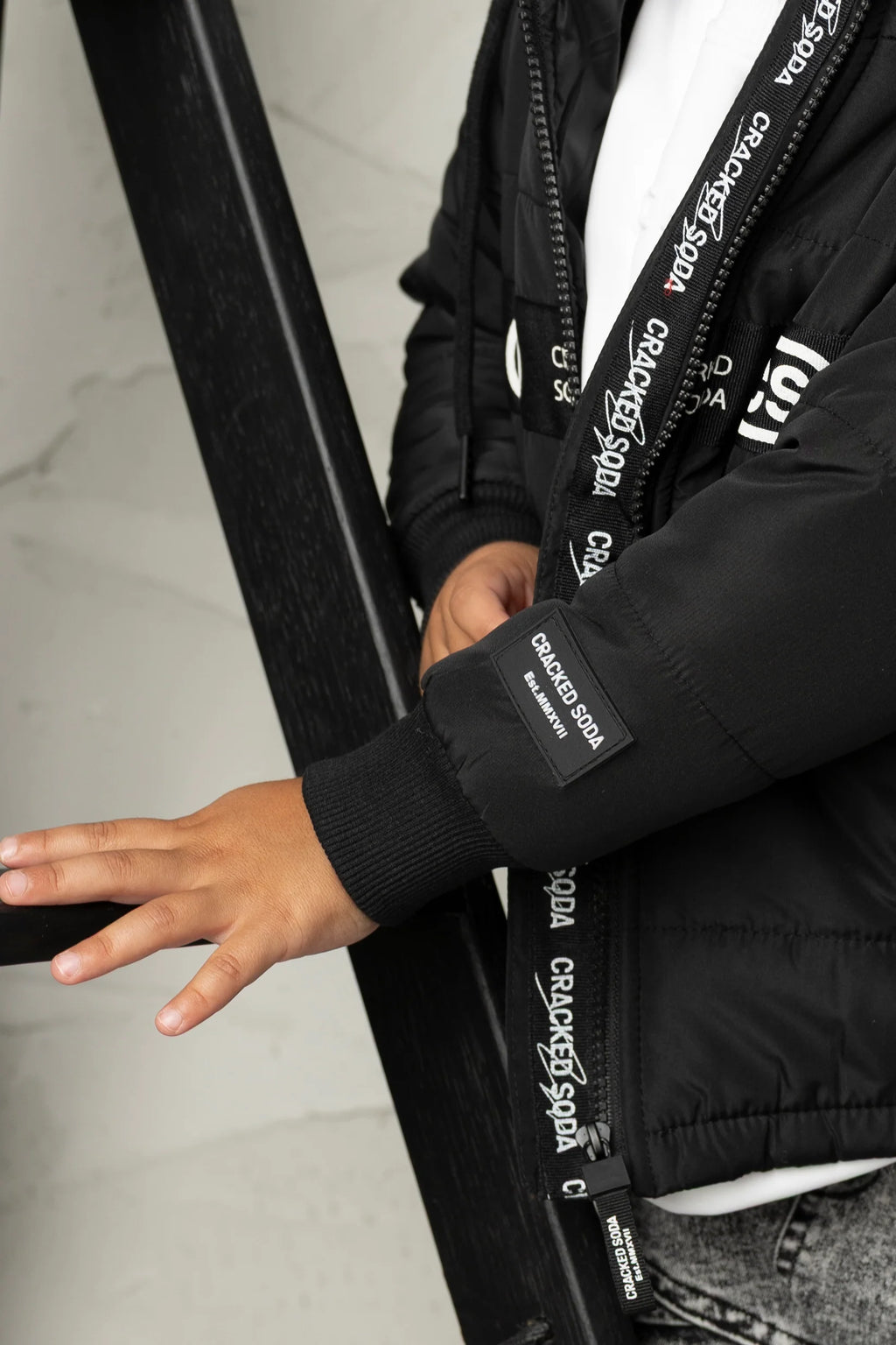 Noah Elevated Puff Jacket with Removable Hood - Black