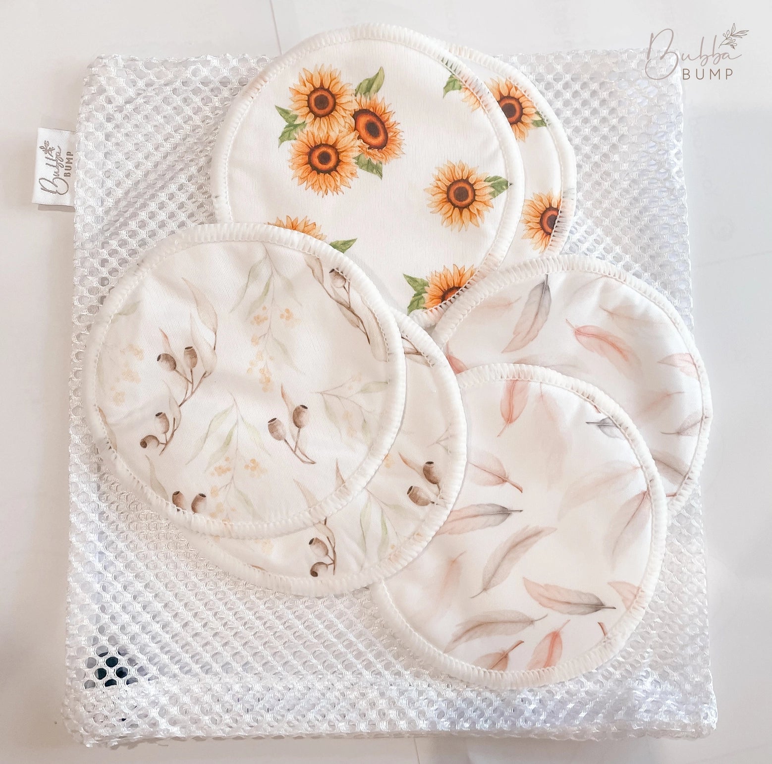 14 Pack Organic Bamboo Reusable Breast Pads - Mixed Pattern