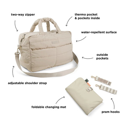 Quilted Changing Bag  - Sand