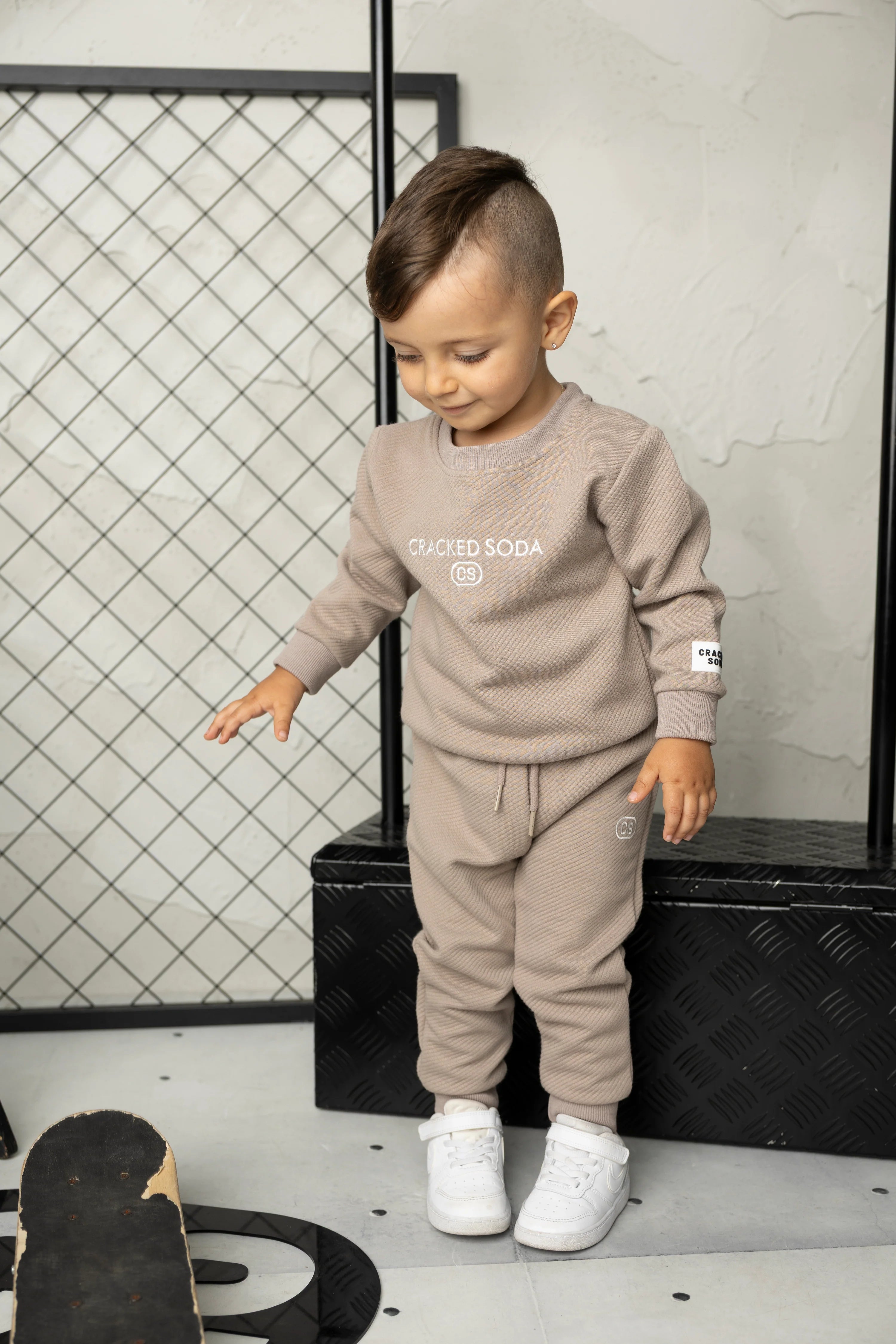 Theodore Quilted Crew Set - Truffle