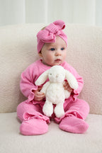 Organic Knitted Headband Bow - Blossom