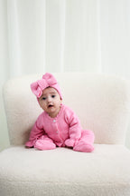 Organic Knitted Headband Bow - Blossom