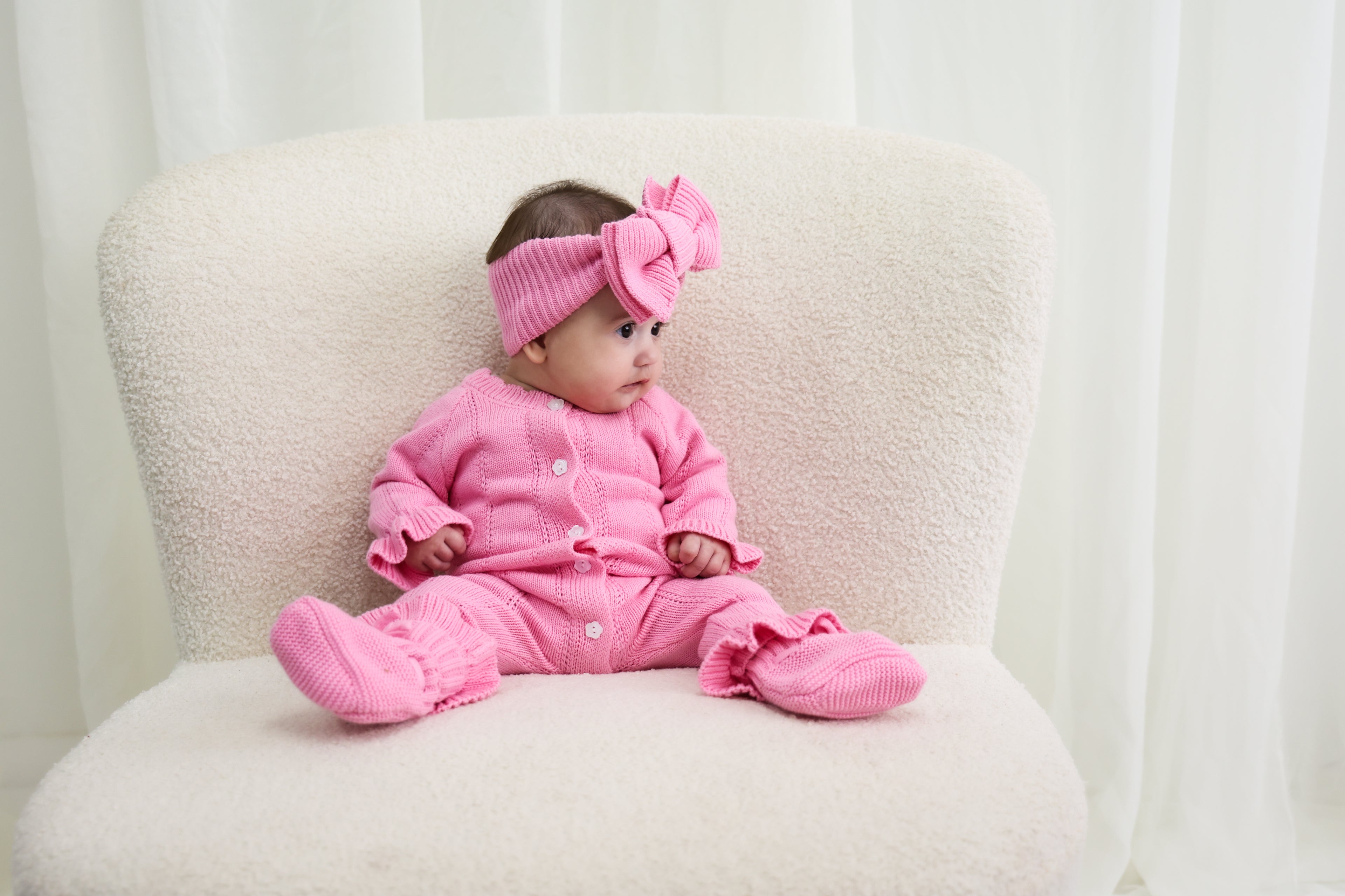 Organic Knitted Booties - Blossom