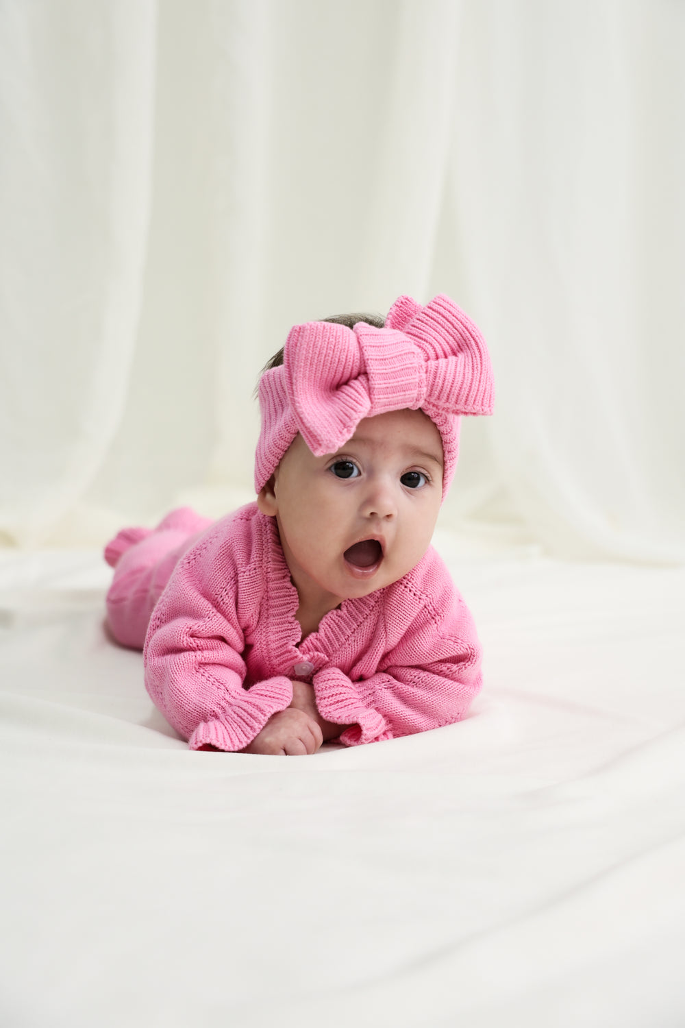 Organic Knitted Headband Bow - Blossom