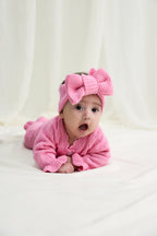 Organic Knitted Headband Bow - Blossom