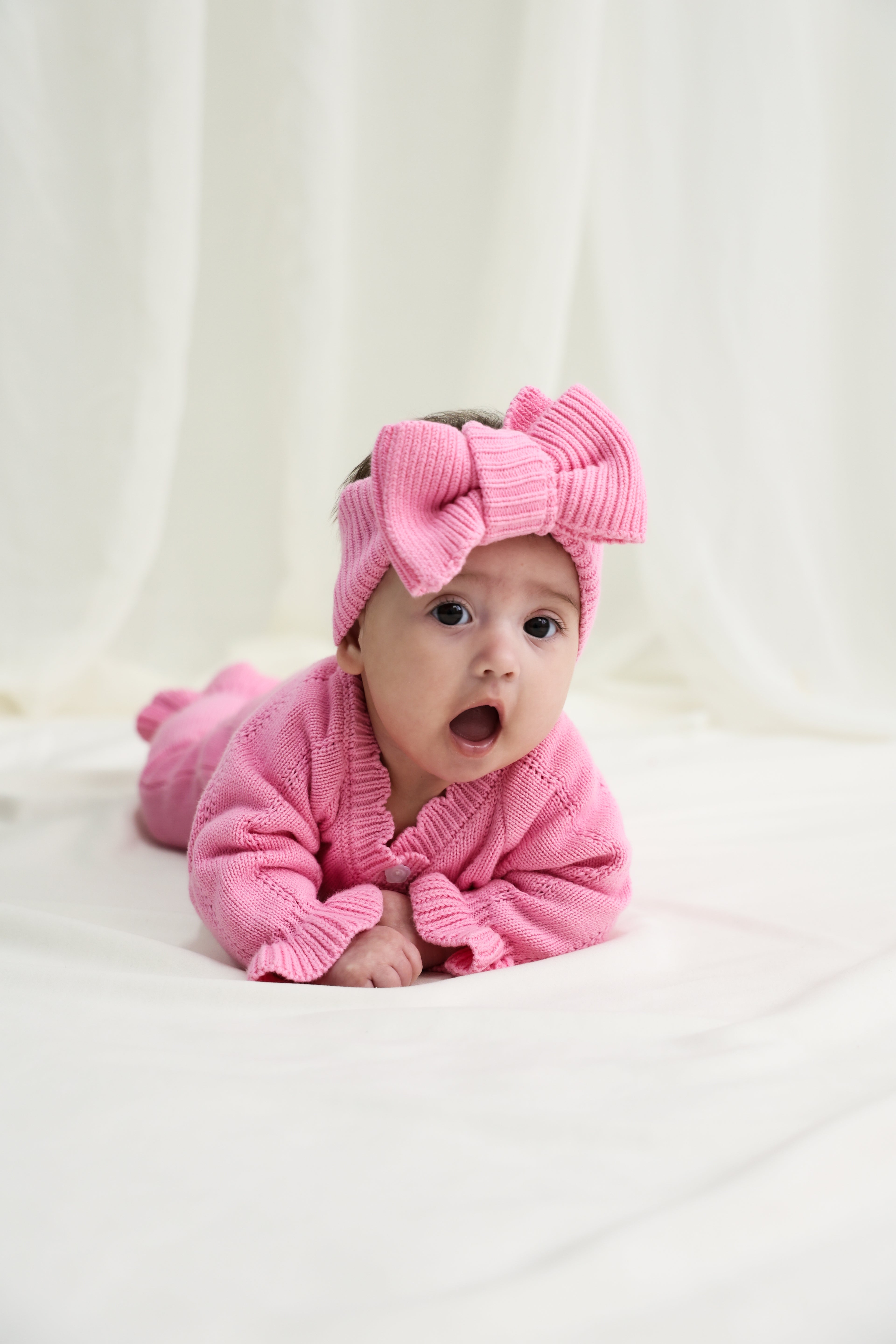 Organic Knitted Headband Bow - Blossom