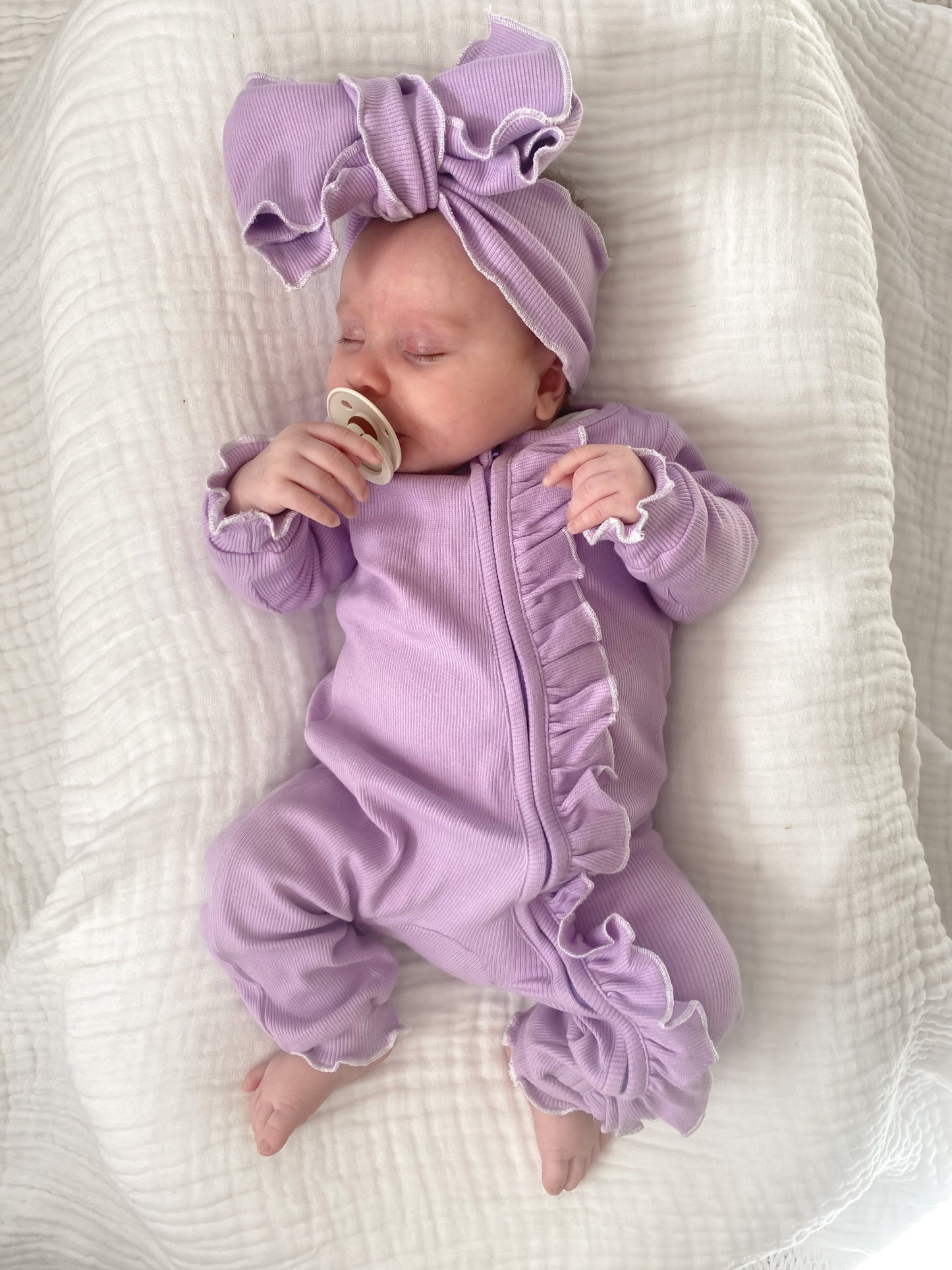 Frilly Zipsuit - Lilac Two Tone