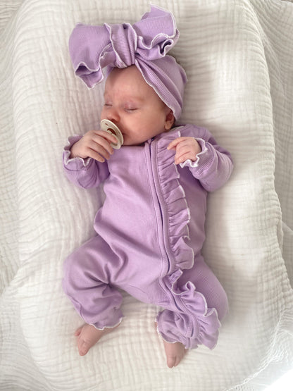 Frilly Zipsuit - Lilac Two Tone