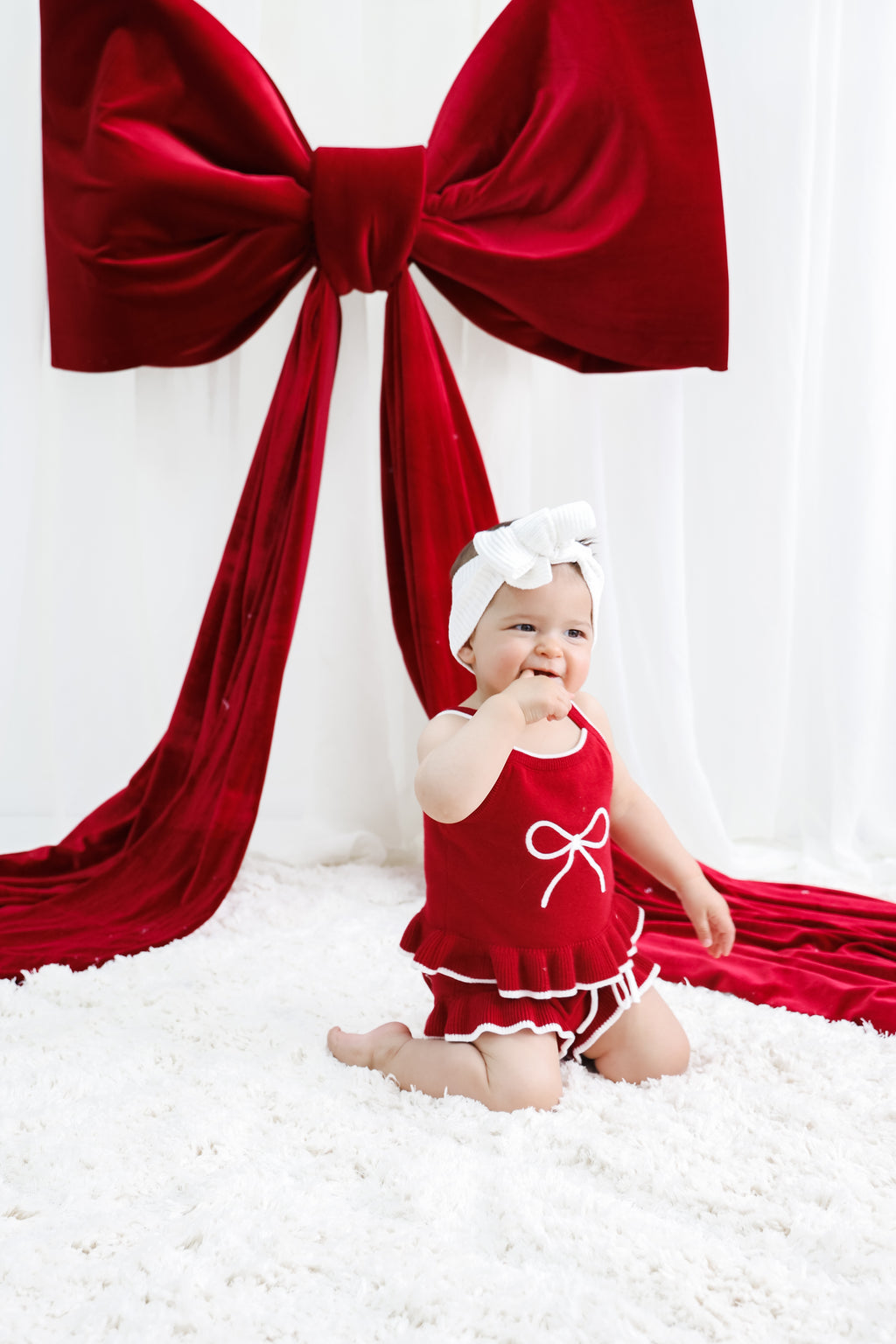 Bow Knit Set - Crimson | PREORDER