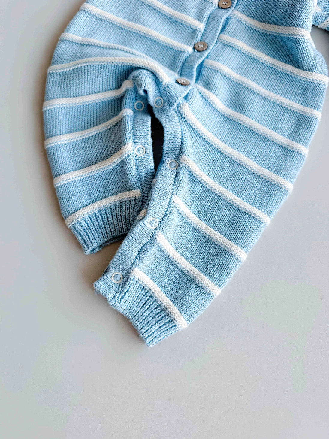 Raised Stripe Full Romper | Arctic