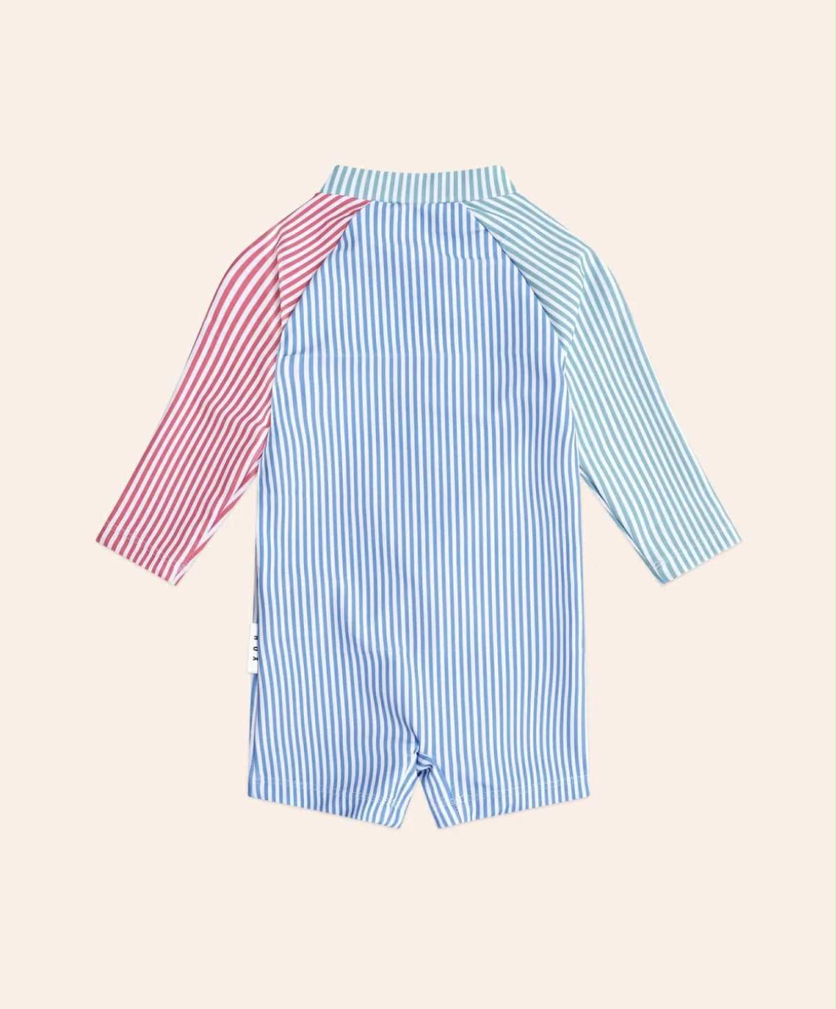 Spliced Stripe Swimsuit Shortie