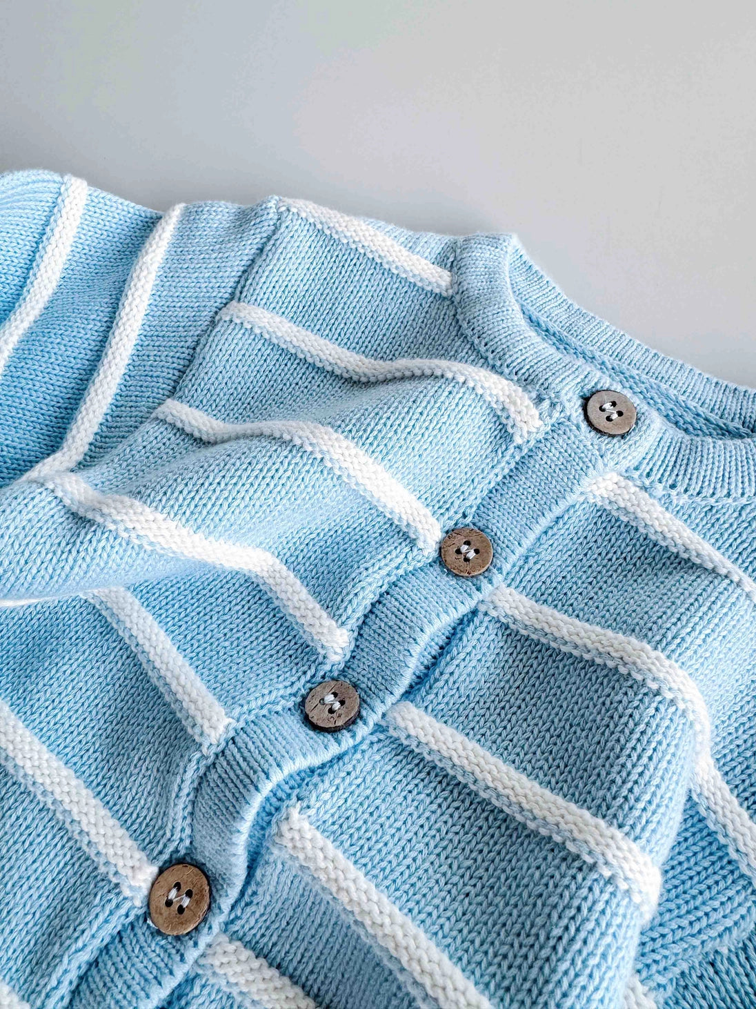 Raised Stripe Full Romper | Arctic