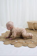 Signature Organic Chunky Knit Romper - Biscuit
