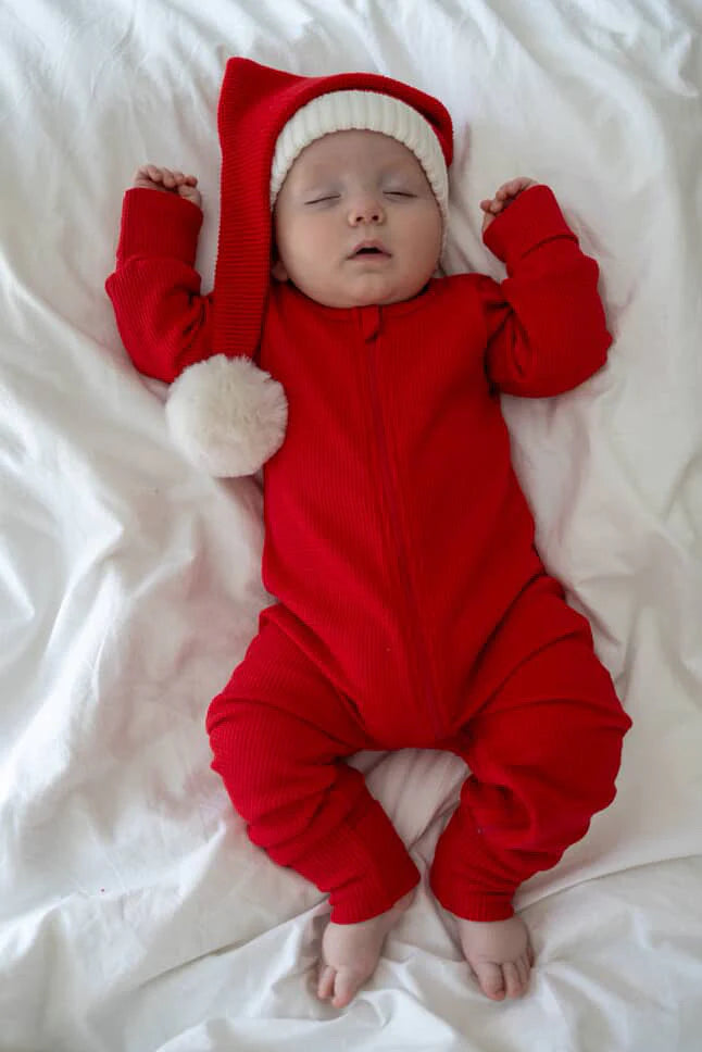 Waffle Onesie - Red
