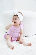 Pointelle Summer Knit Romper - Lilac