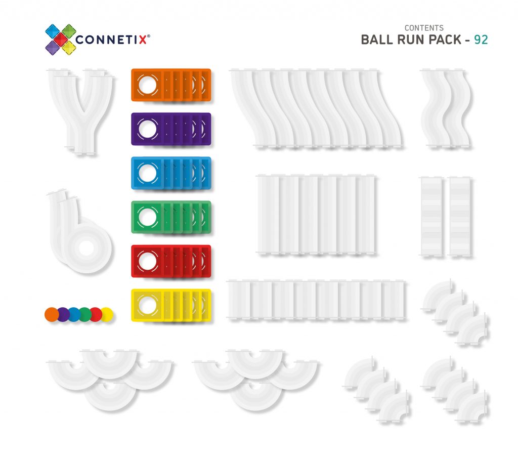 92 Piece Ball Run Pack Rainbow