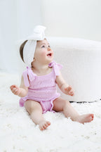 Pointelle Summer Knit Romper - Lilac