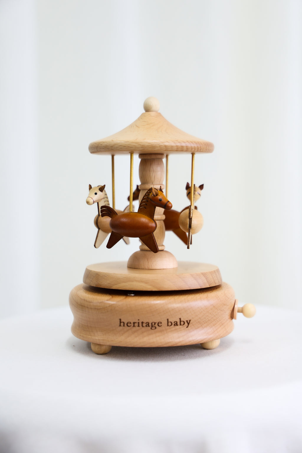 Wooden Musical Carousel - Horses