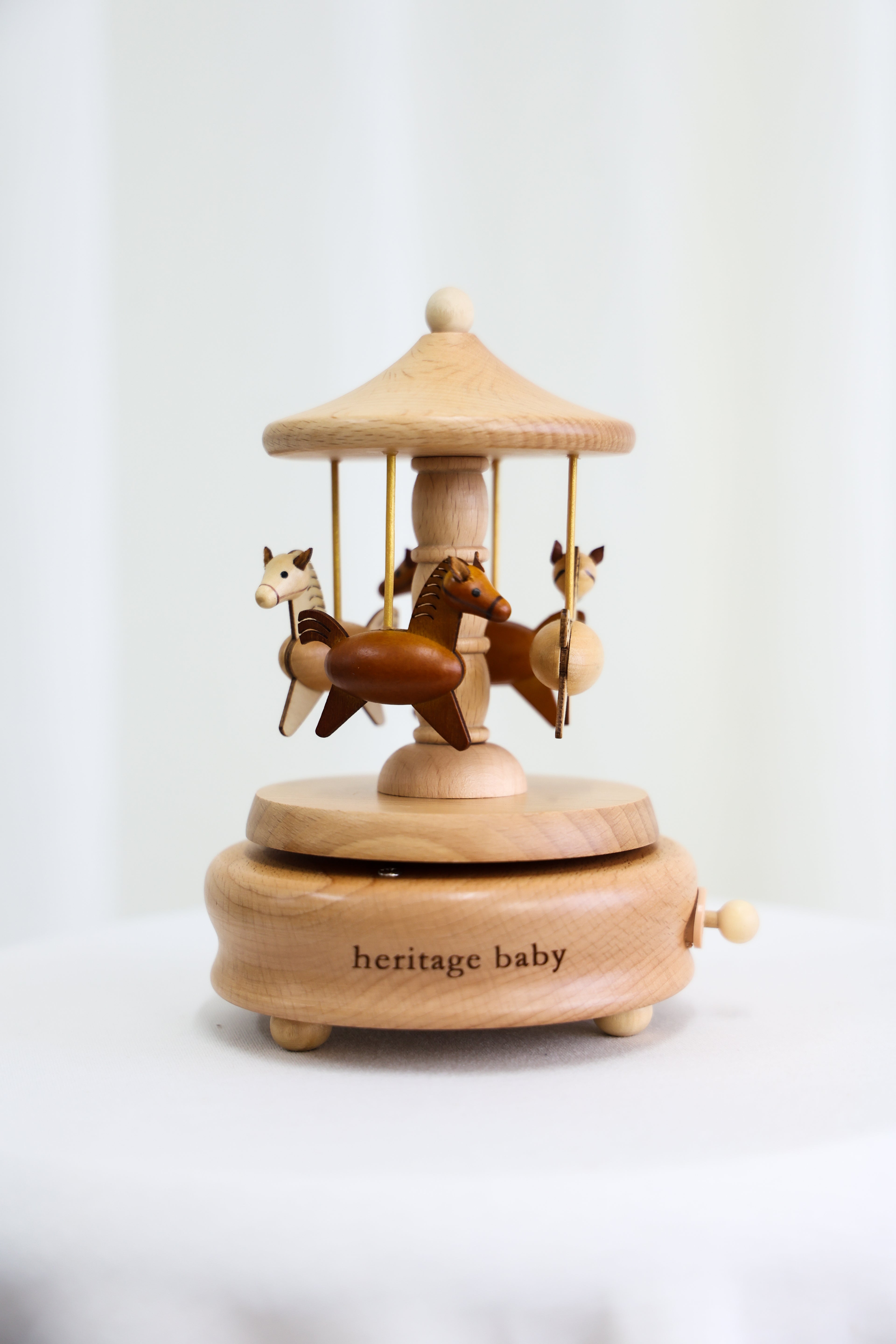 Wooden Musical Carousel - Horses