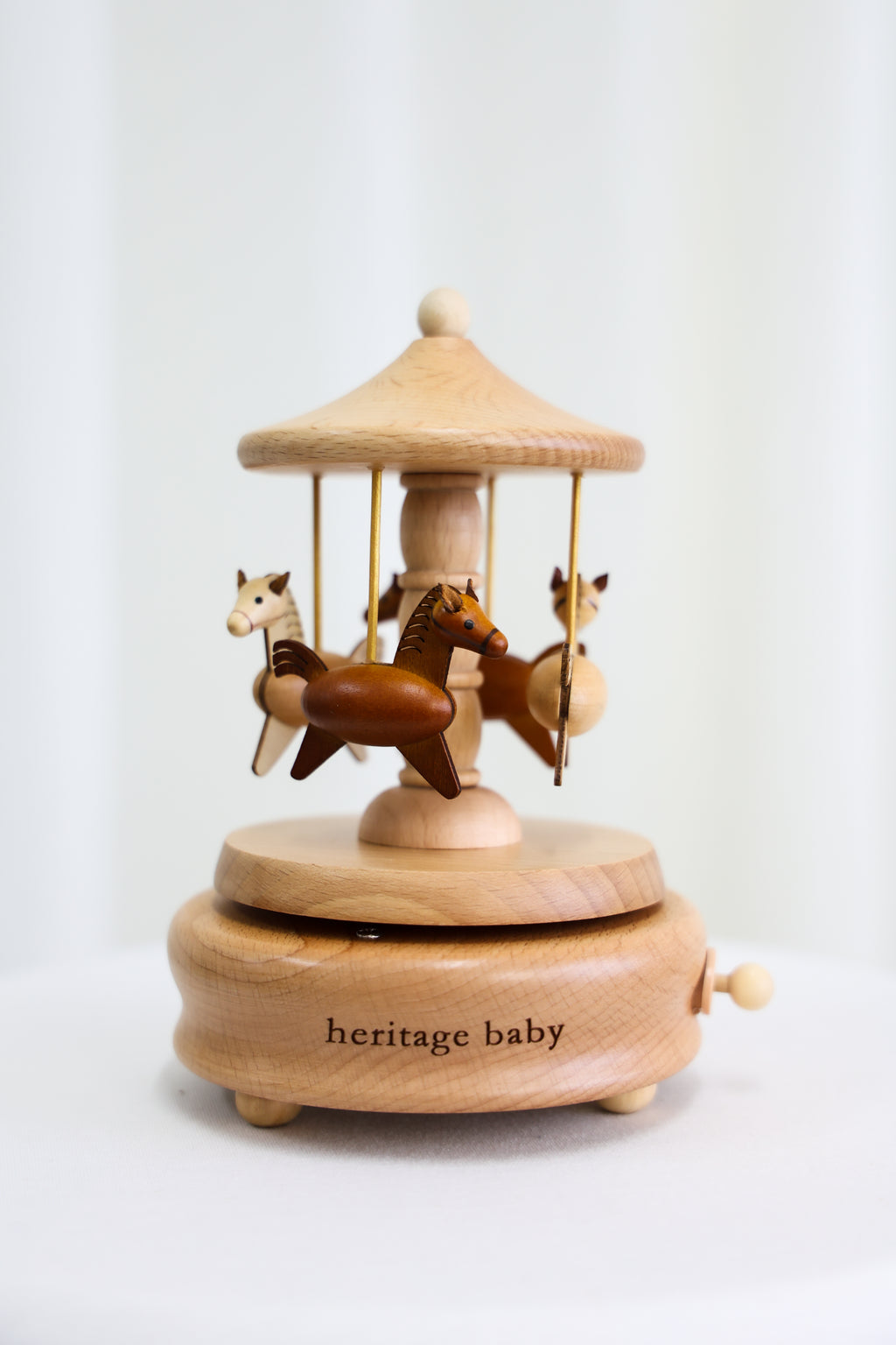 Wooden Musical Carousel - Horses
