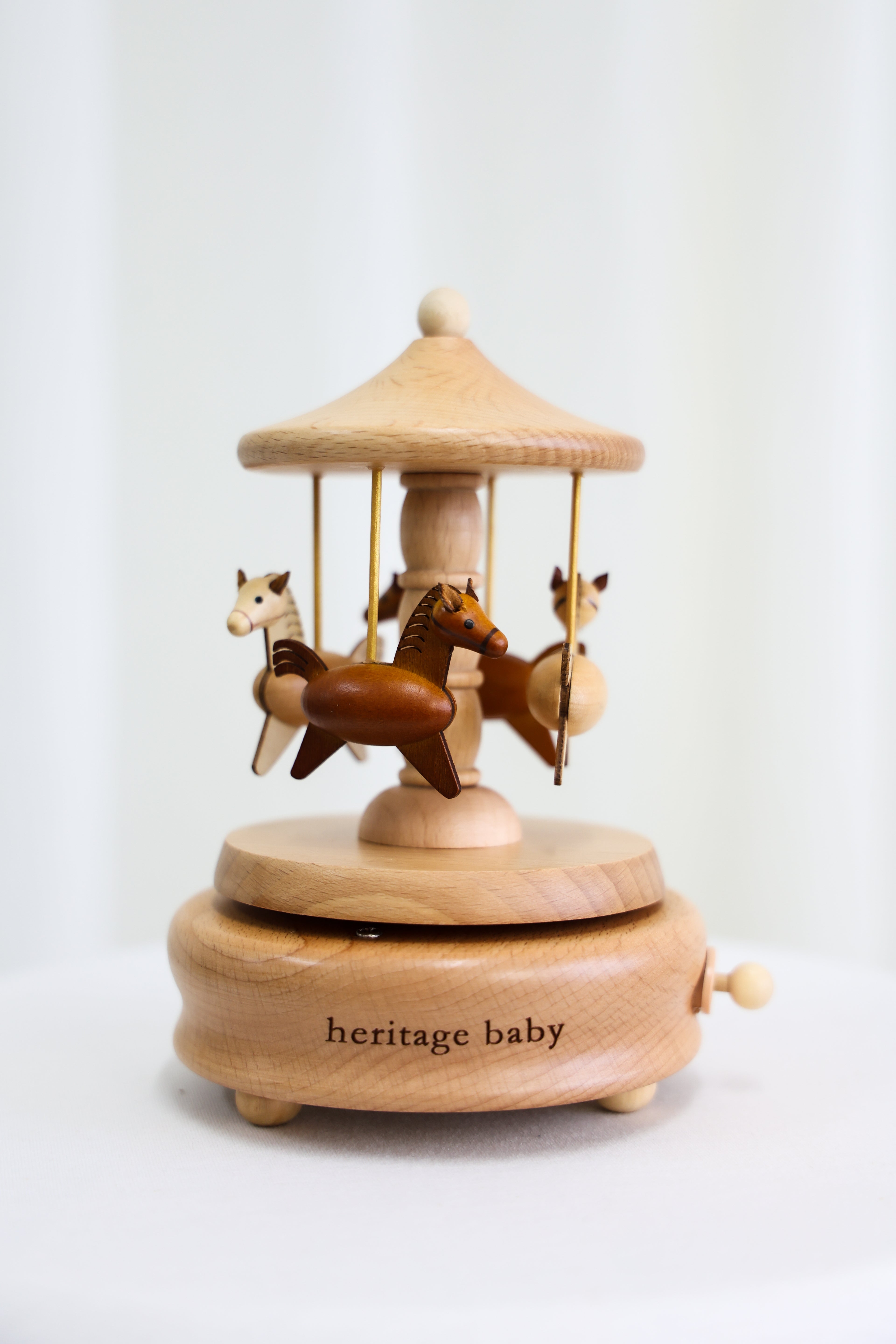 Wooden Musical Carousel - Horses