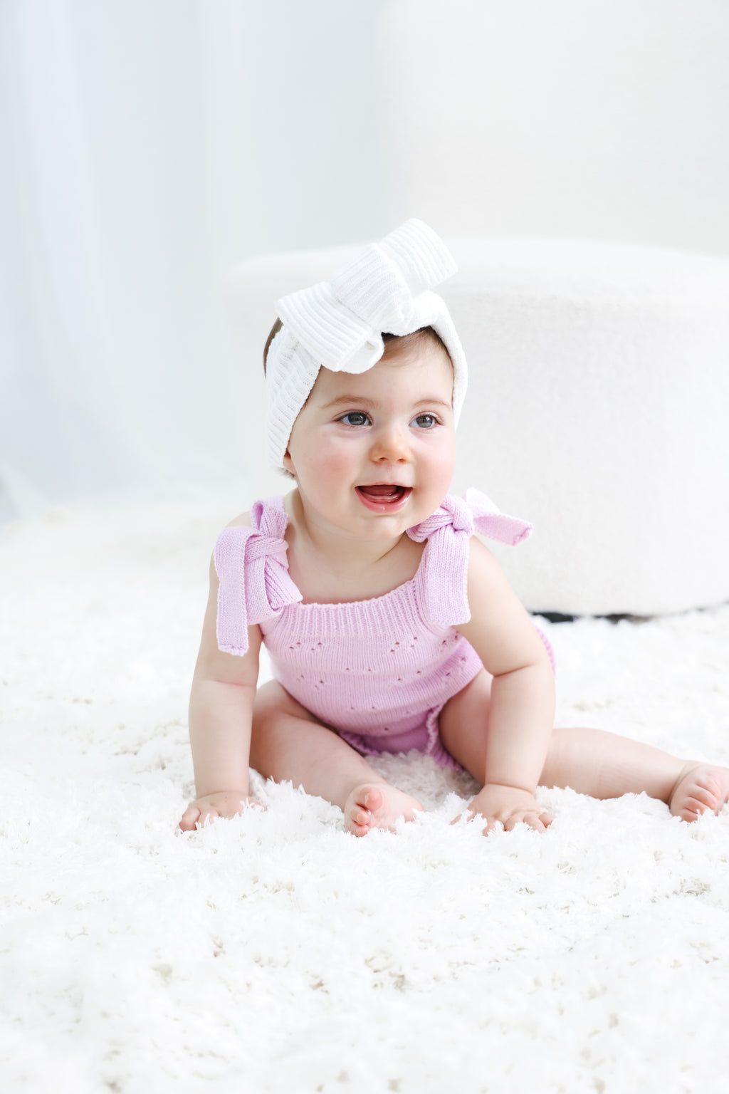 Pointelle Summer Knit Romper - Lilac