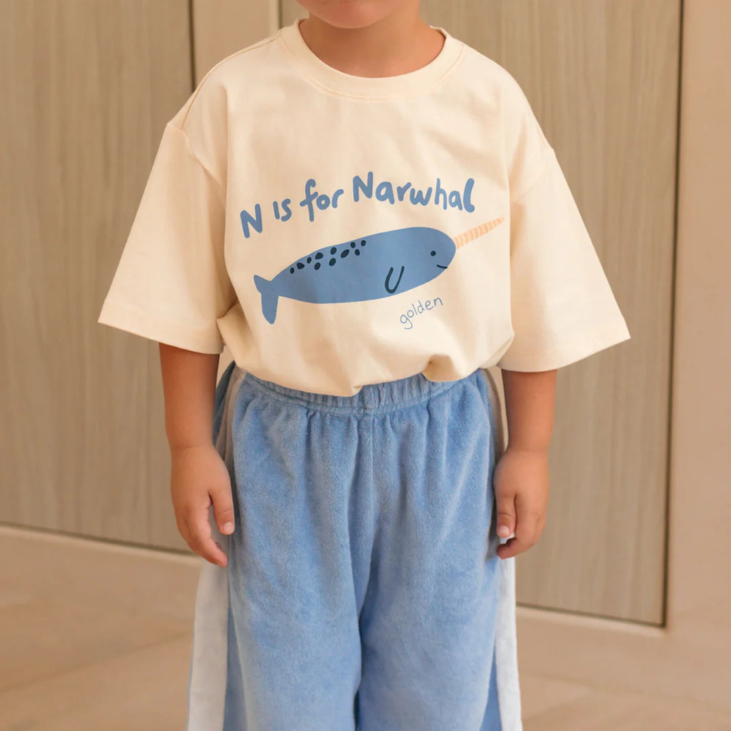Narwhal Mid Sleeve Tee Buttercream