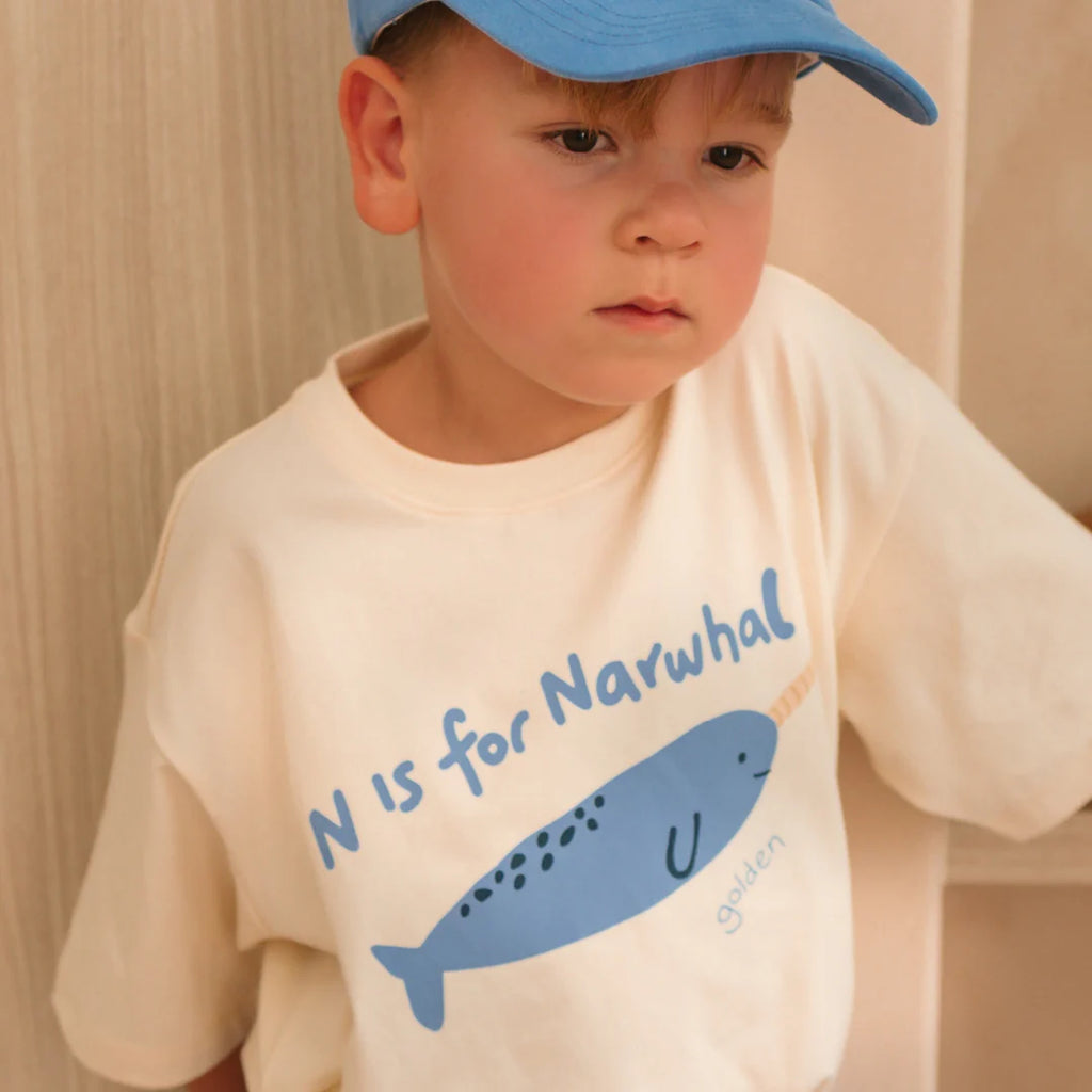 Narwhal Mid Sleeve Tee Buttercream
