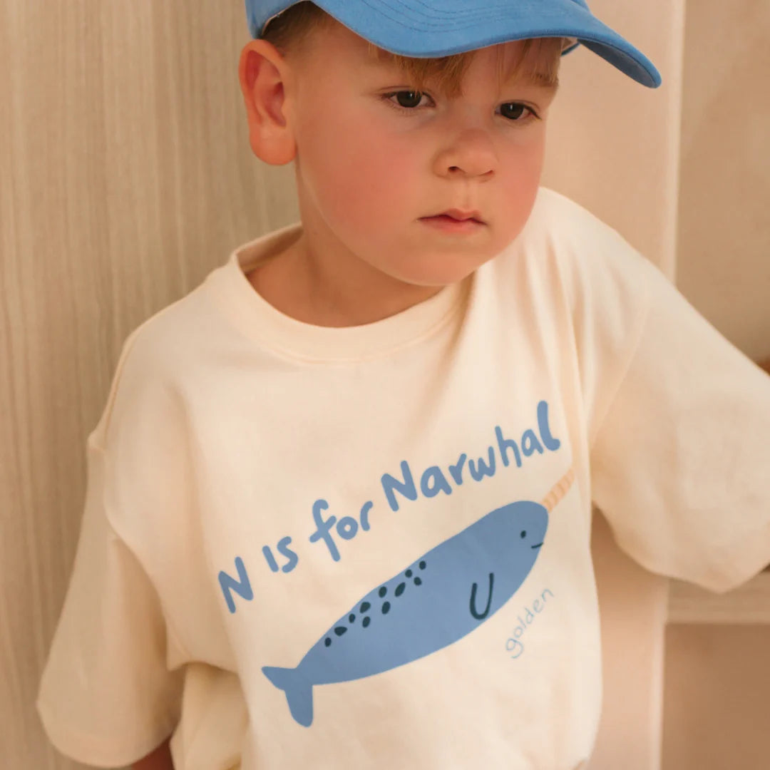 Narwhal Mid Sleeve Tee Buttercream
