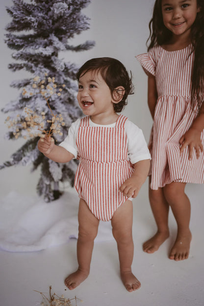 Candy Stripe Cross Back Romper