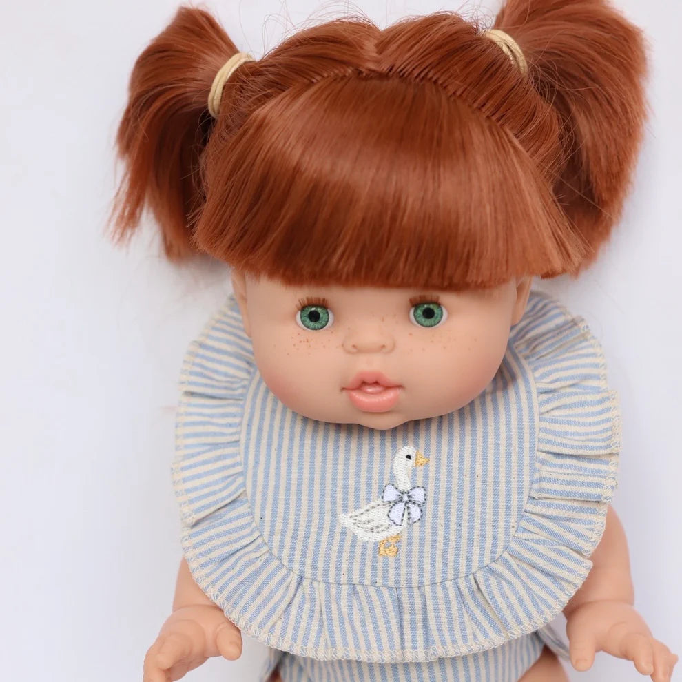 COMING SOON Goose Frilled Bib & Diaper Doll Set